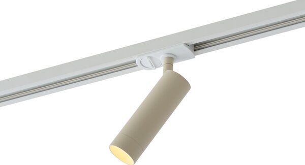 Faretto moderno beige con adattatore bianco per sistema a binario monofase GU10 35mm - Iconic Jeana Luxe