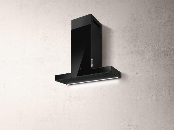 Elica Cappa Cucina Aspirante a Parete Larghezza 90 cm finitura Vetro nero - PRF0146265 HAIKU BL/A/90