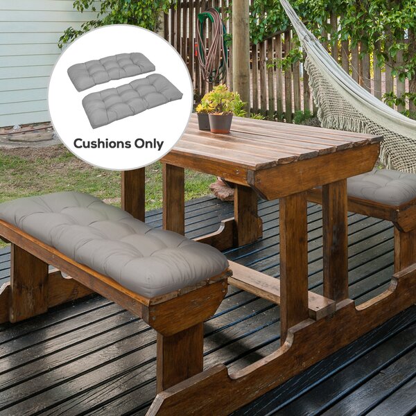 Outsunny Cuscino per Panca a 2 Posti per Interni ed Esterni con 8 Cuciture per Sedie Divani 110x48x8 cm Grigio | Aosom Italy
