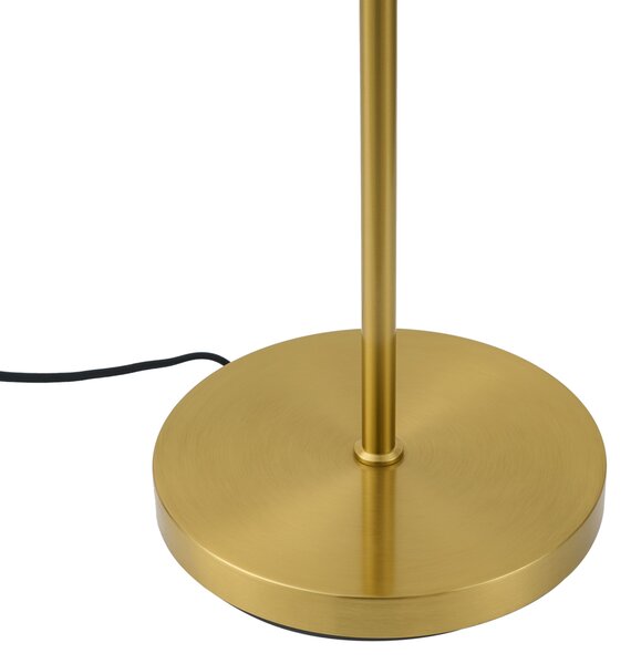 Lampada da terra di design in ottone con vetro ambrato a 2 luci - Brianna