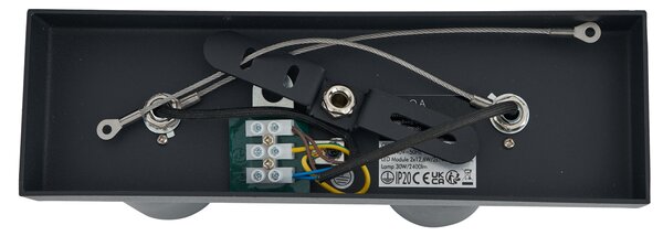 Plafoniera moderna nera con 2 luci LED dimmerabili - Tate