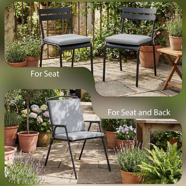 Outsunny Set da 2 cuscini per sedia da giardino, cuscinetti 50 x 50 cm, schiuma ad alta densità, antiscivolo 50x50 cm grigio | Aosom Italy
