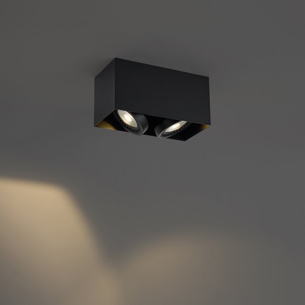 Faretto moderno da superficie nero con LED dimmerabile 2 luci - Dionysos