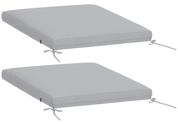 Outsunny Set da 2 cuscini per sedia da giardino, cuscinetti 50 x 50 cm, schiuma ad alta densità, antiscivolo 50x50 cm grigio | Aosom Italy