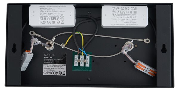 Faretto moderno da superficie nero con LED dimmerabile 2 luci - Dionysos