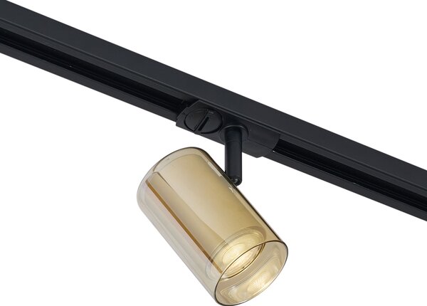 Faretto moderno oro con vetro ambrato per sistema di illuminazione a binario monofase - Iconic Lloyd