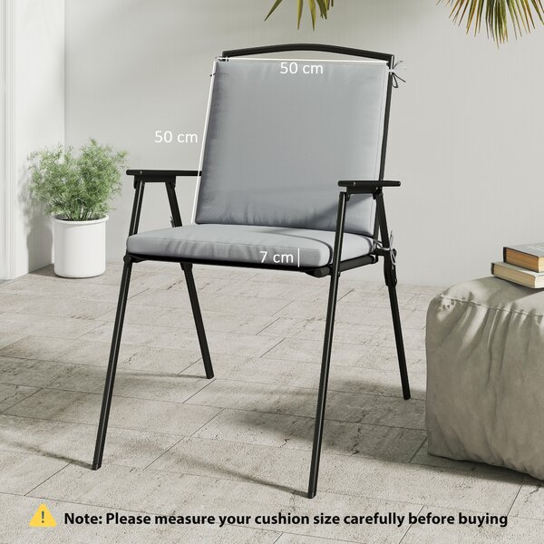 Outsunny Set da 2 cuscini per sedia da giardino, cuscinetti 50 x 50 cm, schiuma ad alta densità, antiscivolo 50x50 cm grigio | Aosom Italy