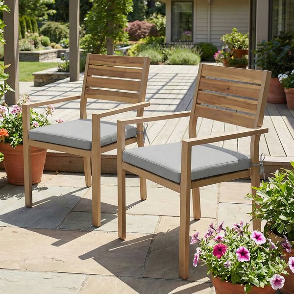 Outsunny Set da 2 cuscini per sedia da giardino, cuscinetti 50 x 50 cm, schiuma ad alta densità, antiscivolo 50x50 cm grigio | Aosom Italy