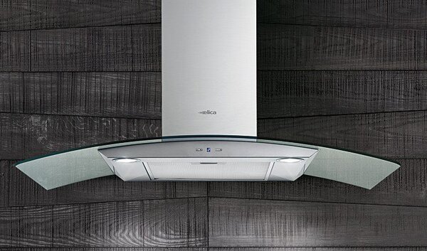 Elica Cappa Cucina Aspirante a Parete Larghezza 90 cm Profondit 45 cm colore Acciaio - 68117542 REEF IX/A/90