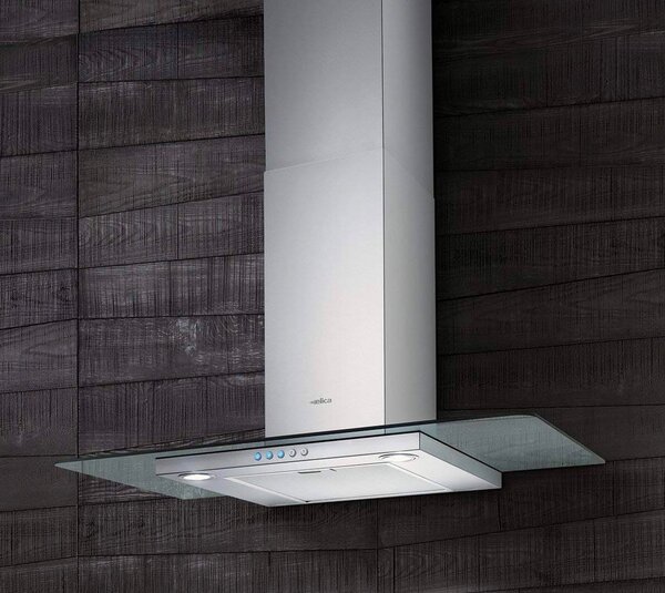 Elica Cappa Cucina Aspirante a Parete Larghezza 90 cm Profondit 45 cm colore Acciaio - 68516390 FLAT GLASS IX/A/90