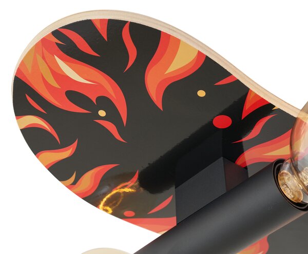 Lampada da parete nera con rosso 80cm - Skateboard