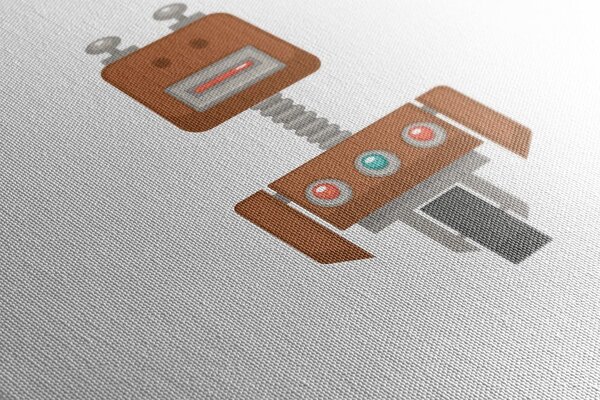 Stampa su tela – Robot in marrone