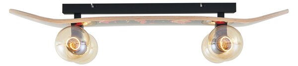 Lampada da parete nera con rosso 80cm - Skateboard