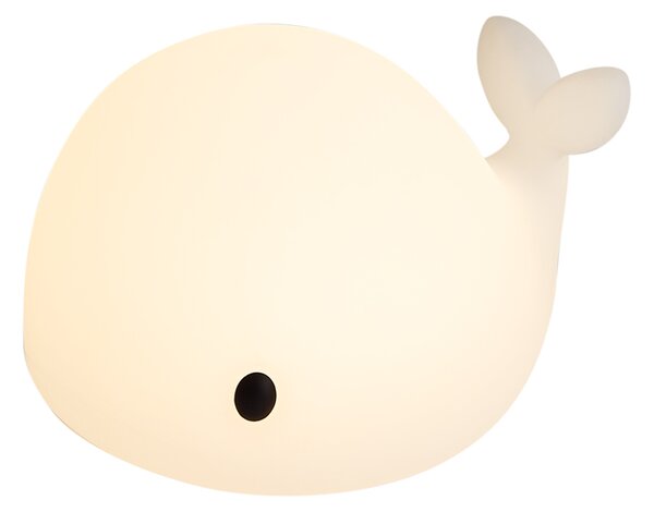Lampada da tavolo bianca 30 cm con LED dimmerabile IP54 ricaricabile - Baby Whale