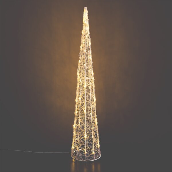 Albero di Natale trasparente 100 cm con LED IP44 - Coni
