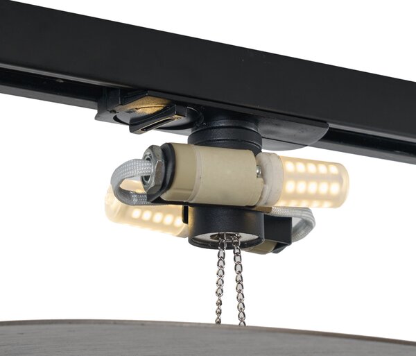 Lampada da soffitto moderna color canna di fucile per sistema di illuminazione a binario monofase a 2 luci - Iconic Pulley