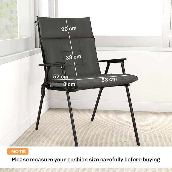 Outsunny Set da 4 cuscini idrorepellenti antiscivolo con laccetti, Indoor Outdoor 111,5 x 53 x 8 cm Grigio scuro | Aosom Italy