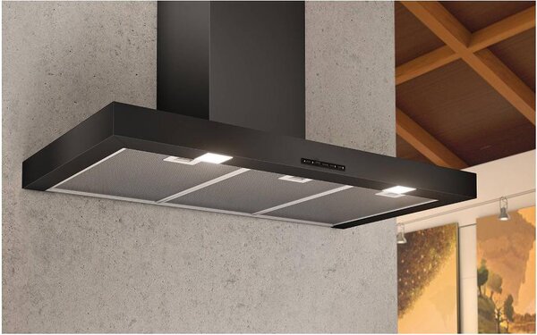 Airforce Cappa Cucina Aspirante a Parete Larghezza 90 cm Profondit 50 cm Classe A colore Nero - CCF539580 F53 S4 IX/A/90