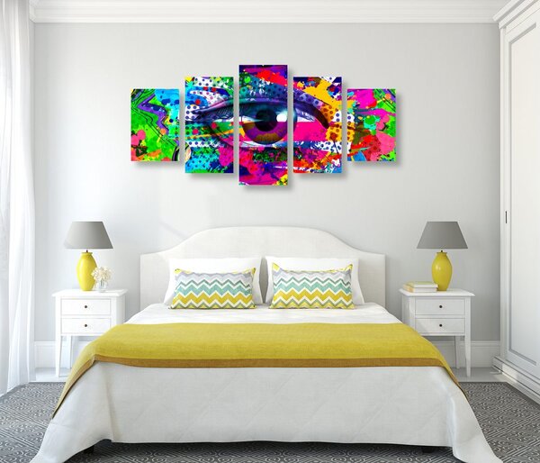 Quadri 5 pezzi – Occhio umano in stile pop-art