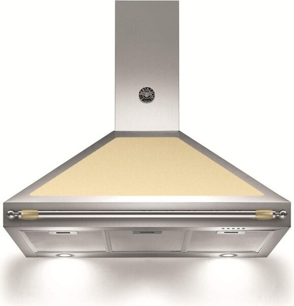 Bertazzoni Cappa Cucina Aspirante a Parete Larghezza 90 cm Profondit 50 cm Classe A colore Acciaio Inox e Crema - K90HERCRA