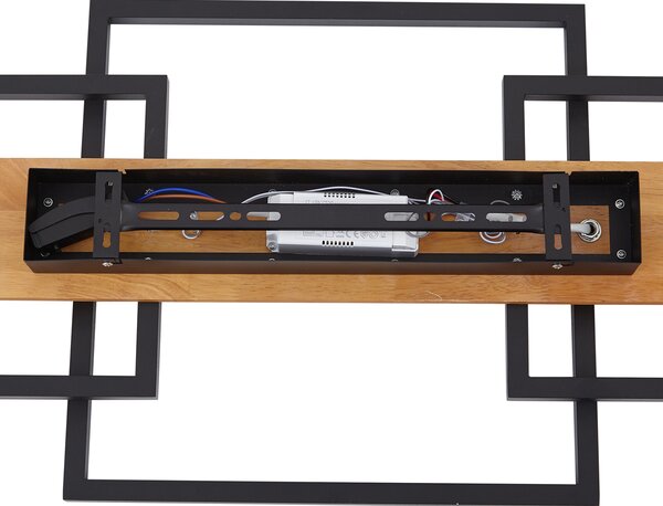 Plafoniera di design nera quadrata con LED dimmerabile a 3 livelli - Nimue