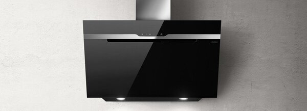 Elica Cappa Cucina Aspirante a Parete Larghezza 90 cm Tecnologia Anti condensa in Vetro colore Nero - PRF0147732 MAJESTIC NO DRIP BL/A/90