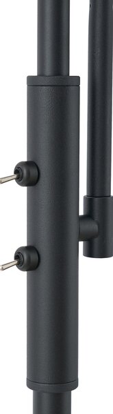 Lampada da terra di design nera con vetro fumé 2 luci - Brianna