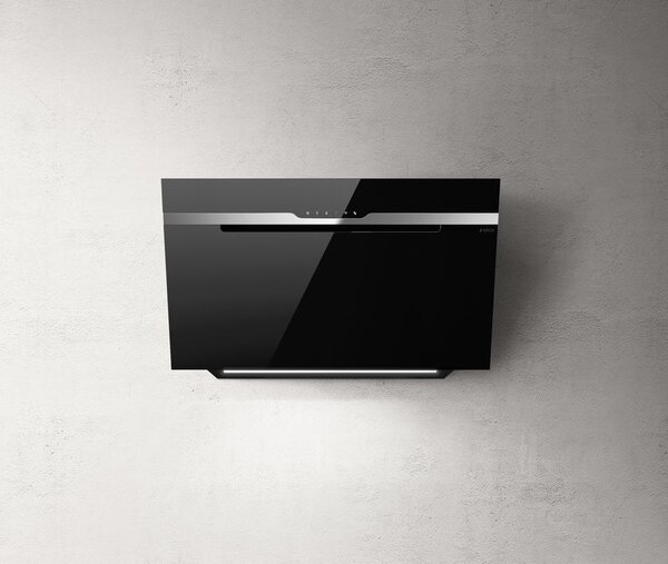 Elica Cappa Cucina Aspirante a Parete Larghezza 90 cm Tecnologia Anti condensa in Vetro colore Nero - PRF0147732 MAJESTIC NO DRIP BL/A/90