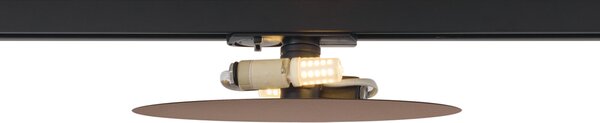 Plafoniera moderna bronzo per sistema a binario monofase 2 luci - Iconic Pulley