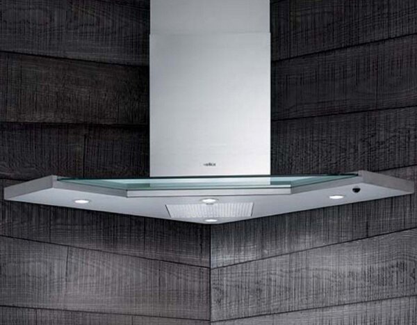 Elica Cappa Cucina Aspirante ad Angolo Larghezza 100 cm Profondit 90 cm colore Acciaio - SYNTHESIS IX A/100 64214507