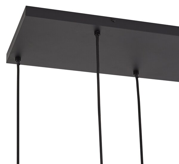 Lampada a sospensione di design nera con vetro fumé 6 luci - Ana