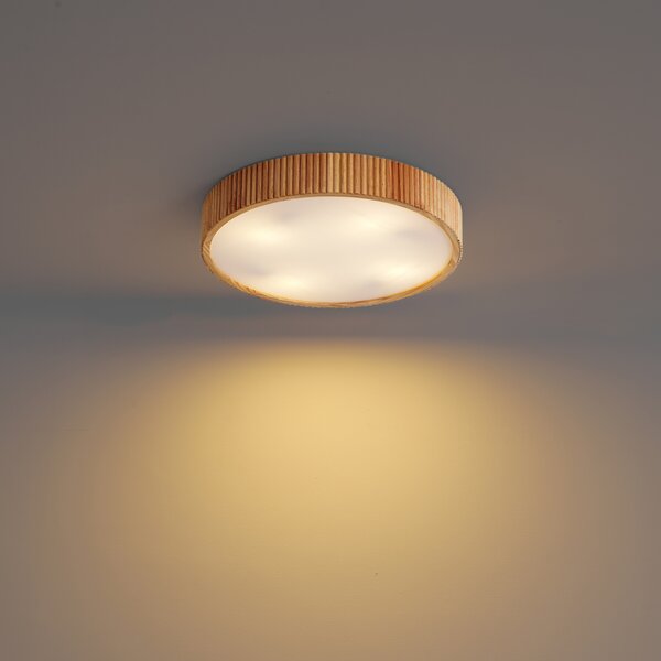 Plafoniera Japandi in legno 50cm 4 luci - Lyra