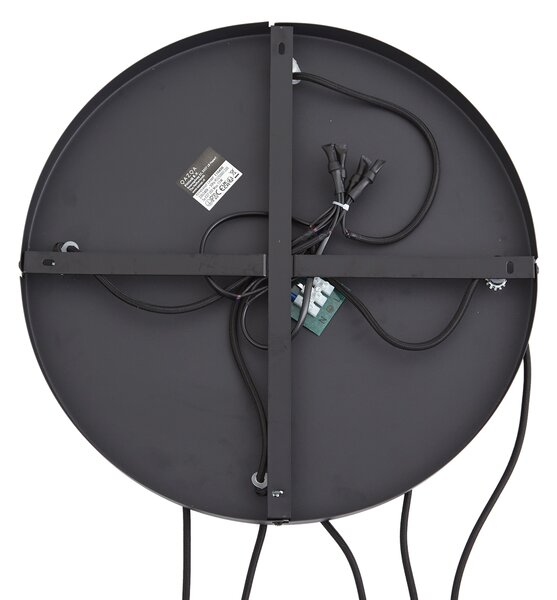 Lampada a sospensione di design nera con vetro fumé 5 luci - Ana
