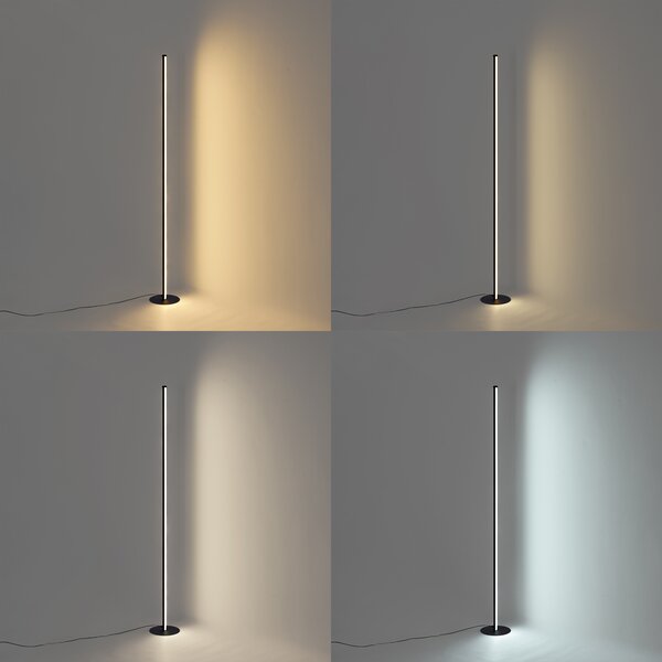 Lampada da terra di design nera con LED e dimmer touch - Clutch