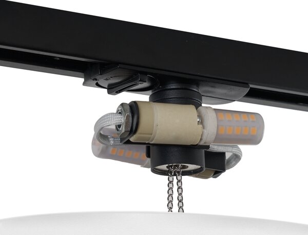 Plafoniera bianca moderna per sistema di illuminazione a binario monofase a 2 luci - Iconic Pulley