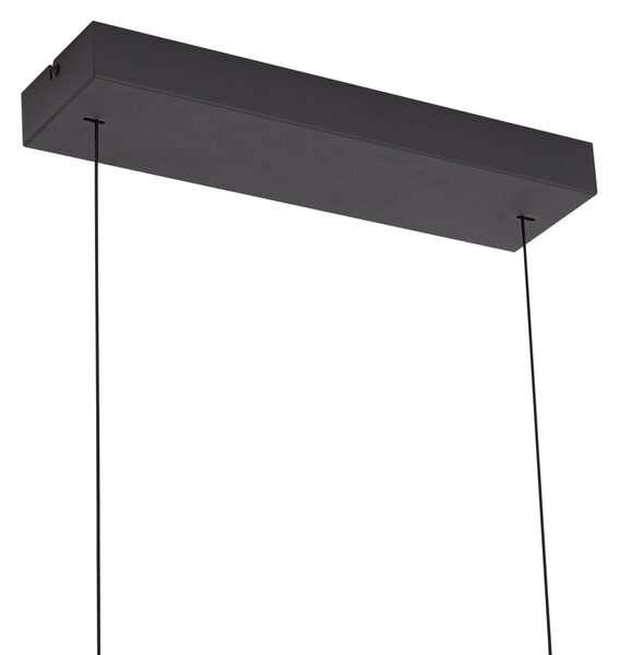 Lampada a sospensione moderna nera con vetro fumé con LED Easylift - Catch