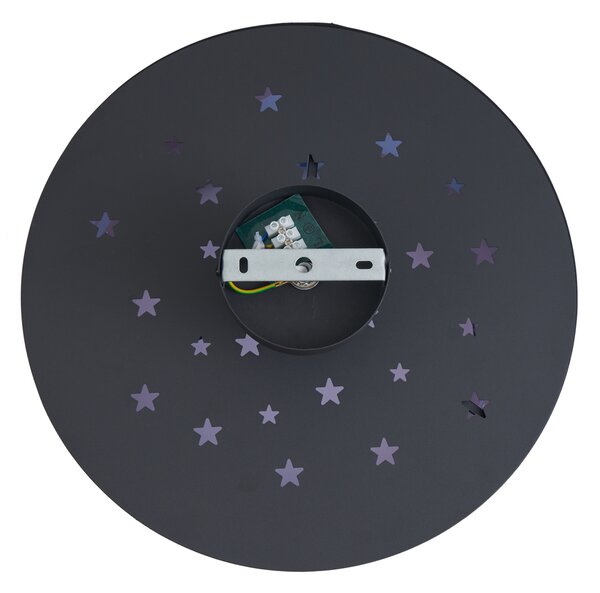 Plafoniera per bambini nera con astronave e stelle - Harrie nello spazio