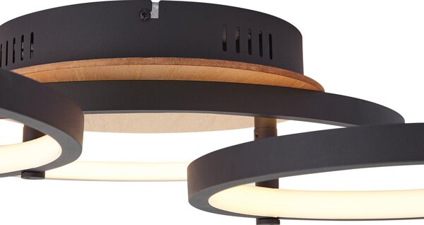 Plafoniera moderna in legno con LED dimmerabile a 3 livelli 3 luci - Rondas