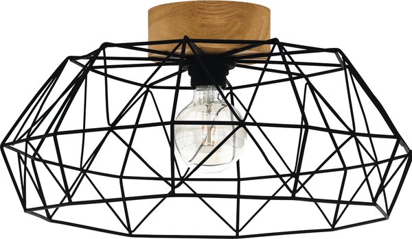 Plafoniera Industrial Padstow 1 Luce Metallo Nero