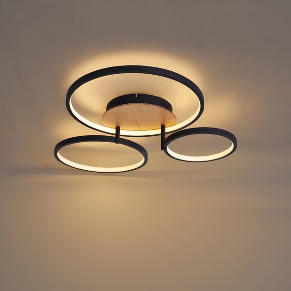 Plafoniera moderna in legno con LED dimmerabile a 3 livelli 3 luci - Rondas