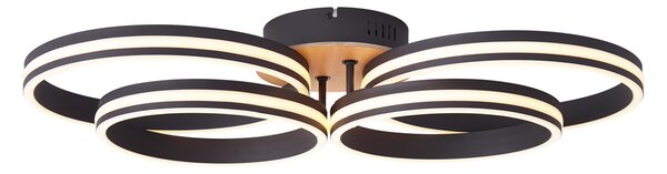 Plafoniera in legno con LED dimmerabile a 3 livelli 4 luci - Navara