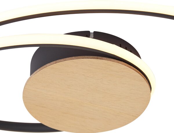Plafoniera di design in legno con LED dimmerabile a 3 livelli - Rowan