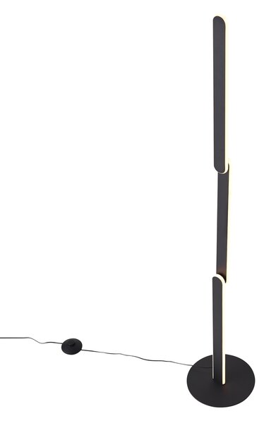 Lampada da terra di design nera con LED dimmerabile a 3 livelli - Gate