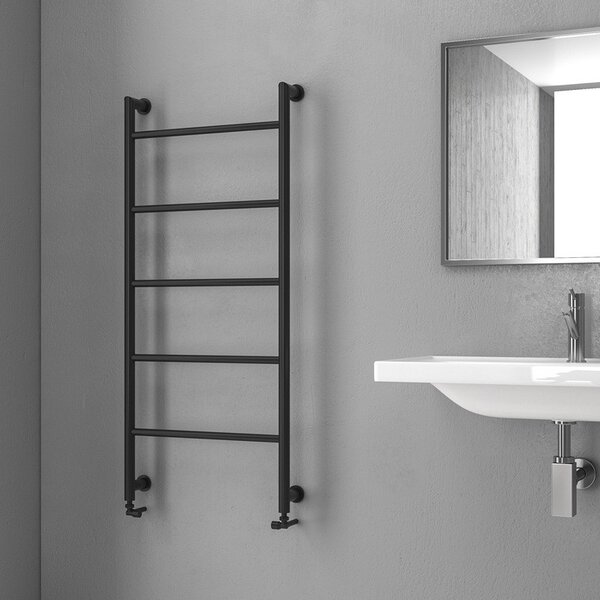 Kamalu termoarredo scalda salviette 1200x560mm colore nero opaco kam-d6012n