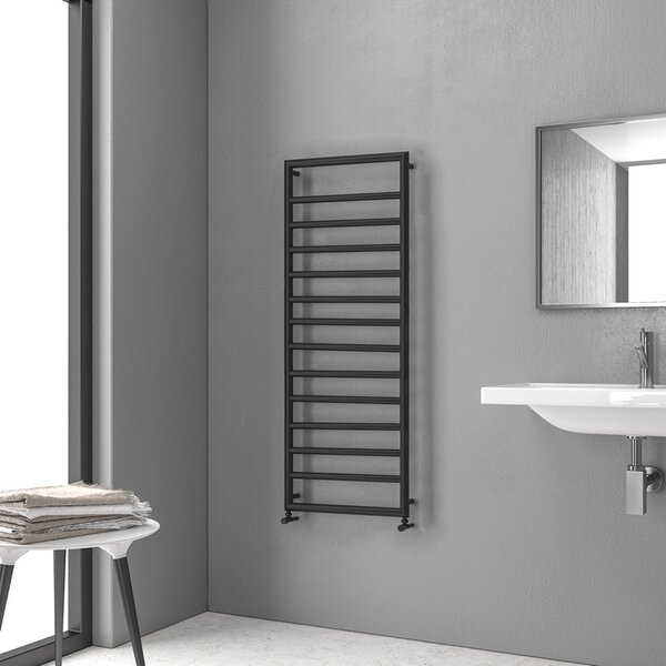 Kamalu termoarredo scalda salviette 1300x500mm colore nero opaco kam-d7013n