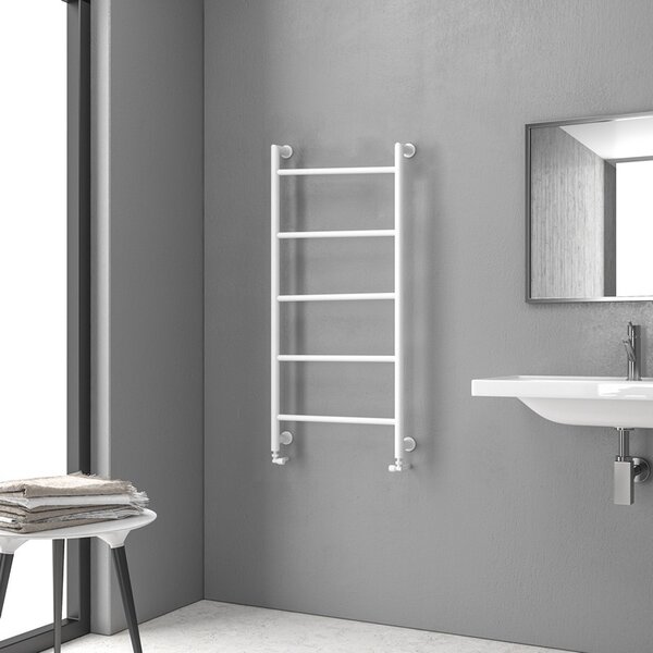 Kamalu termoarredo scalda salviette 1200x560mm colore bianco opaco kam-d6012b