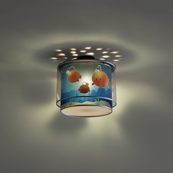 Plafoniera per bambini blu con Bulby - Harrie meets Bulby