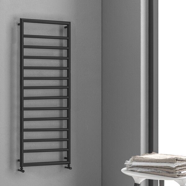 Kamalu termoarredo scalda salviette 1300x500mm colore nero opaco kam-d7013n