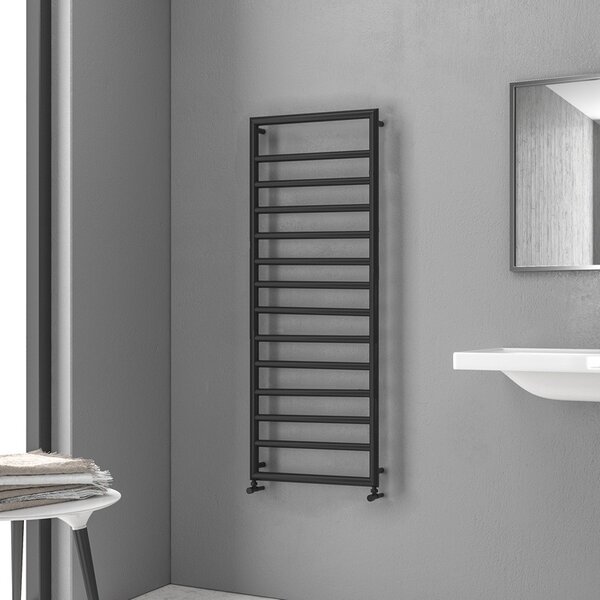 Kamalu termoarredo scalda salviette 1300x500mm colore nero opaco kam-d7013n