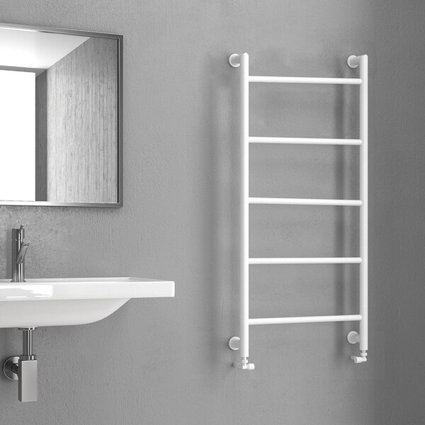 Kamalu termoarredo scalda salviette 1200x560mm colore bianco opaco kam-d6012b